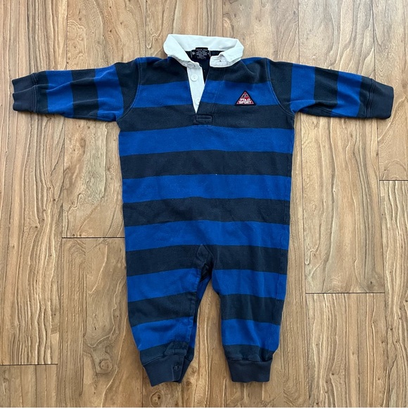 Vintage 90s Ralph Lauren striped polo onesie bodysuit - Picture 1 of 4